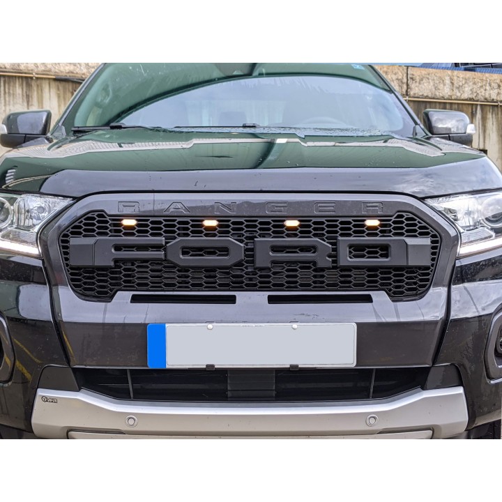 Front Grille, Otros Fabricantes Front ABS LED W/ Letters Wildtrak, Color Black, Ford Ranger 2019 - 2022 - EDK.ro