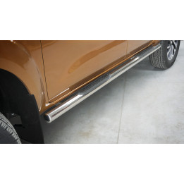 Praguri Laterale, Steeler 4x4 Side Bars cu Treaptă de Plastic, Culoare Argintiu, Nissan Navara 2015 - Prezent - EDK.ro