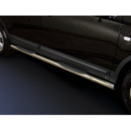 Side Steps, Steeler 4x4 Side Bars with Plastic Steps, Color Silver, Nissan Qashqai 2007 - 2010 - EDK.ro