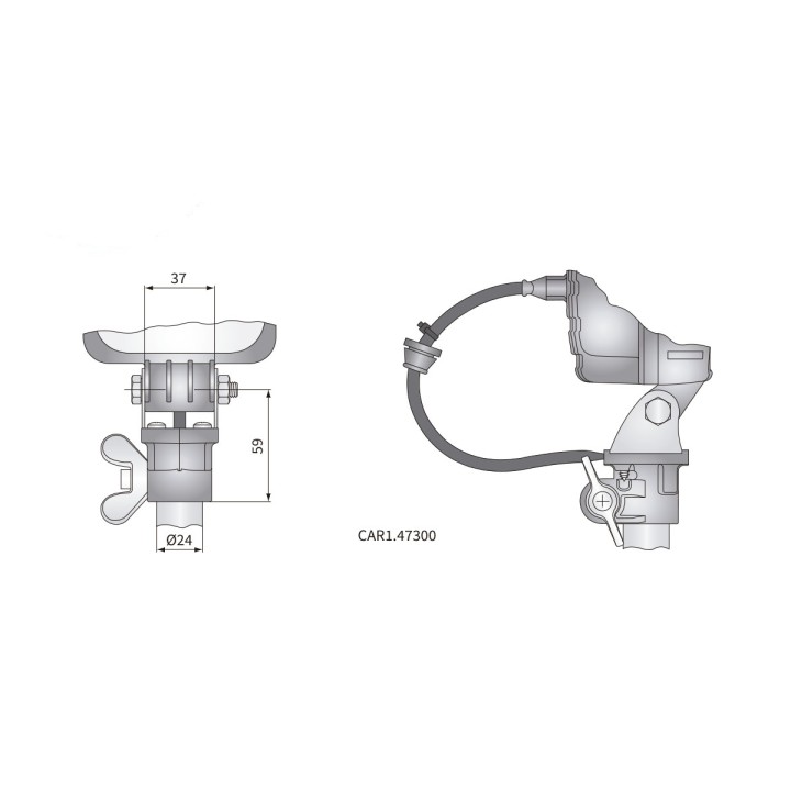Tube Clamp Adapter, Wesem 0.25 m AMP Cable - EDK.ro