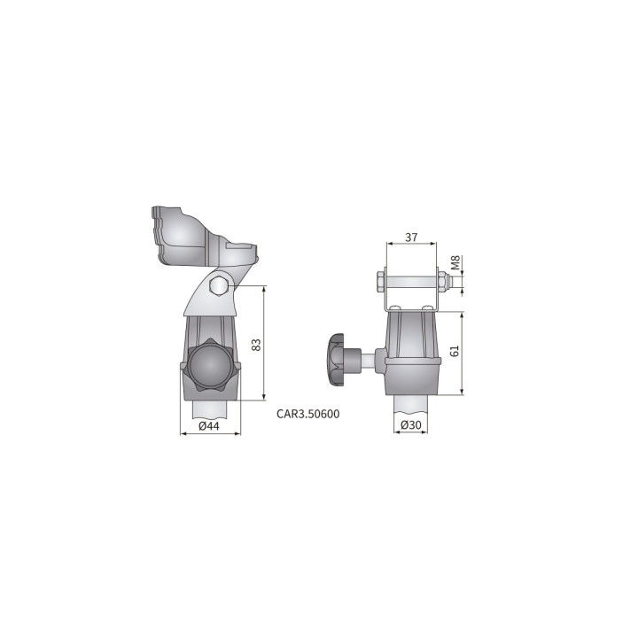 Tube Clamp Adapter, Wesem DIN 14640 (Ø30 mm Tube) - EDK.ro
