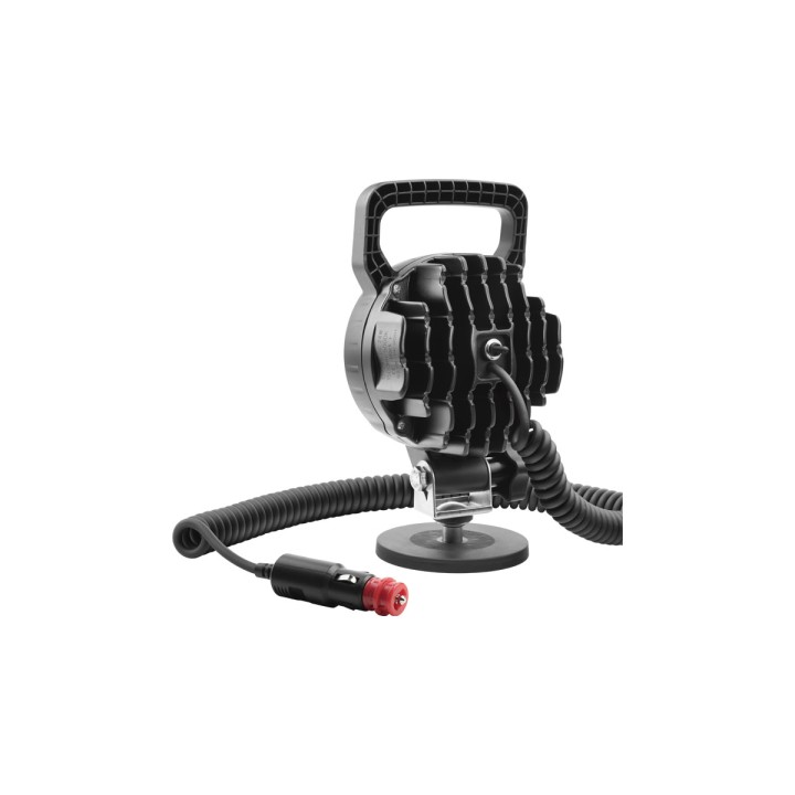 LED Work Light, Wesem LED 2500 lm Ø117 IP68 12–24 V 29 W with Handle, Switch, and Magnetic Mount (50° Wide Beam) - EDK.ro