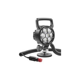 Lampă de Lucru LED, Wesem LED 2500 lm Ø117 IP68 12–24 V 29 W cu Handle, Switch, și Magnetic Mount (4° Narrow Beam) - EDK.ro