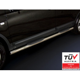 Side Steps, Steeler 4x4 Side Bars with Plastic Steps, Color Silver, Nissan Qashqai 2010 - 2013 - EDK.ro