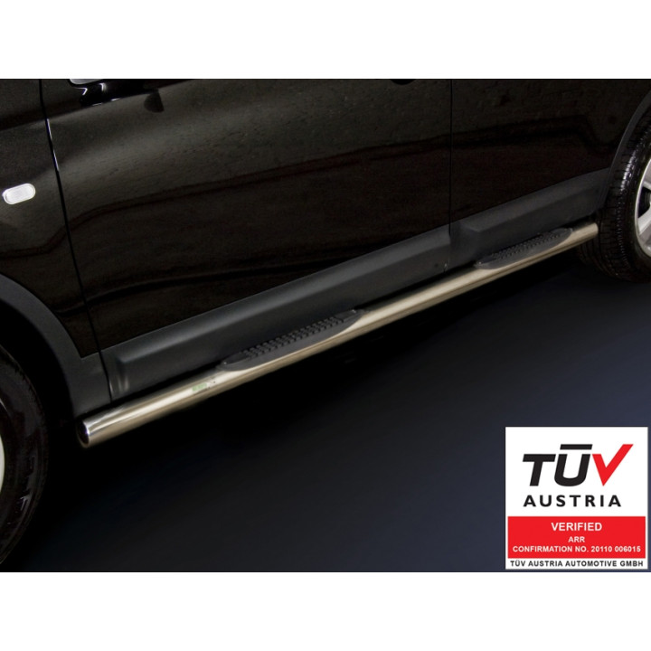 Praguri Laterale, Steeler 4x4 Side Bars cu Treaptă de Plastic, Culoare Argintiu, Nissan Qashqai 2010 - 2013 - EDK.ro
