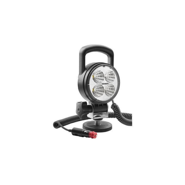 Lampă de Lucru LED, Wesem LED 1000 lm Ø87 IP69K 12/24 V 14.5 W cu Cable și Switch, Including Carrying Case (58° Wide Beam) - EDK