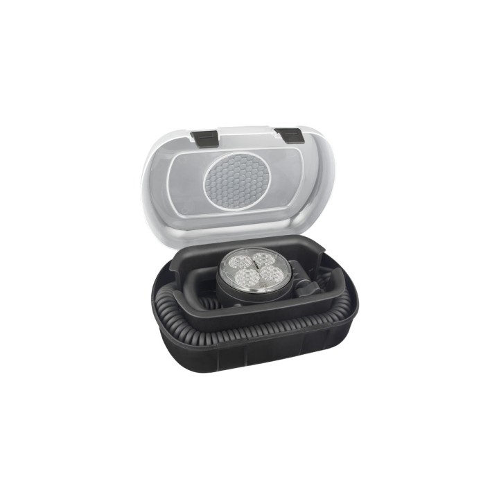 LED Work Light, Wesem LED 1000 lm Ø87 IP69K 12/24 V 14.5 W with Cable and Switch, Including Carrying Case (58° Wide Beam) - EDK.