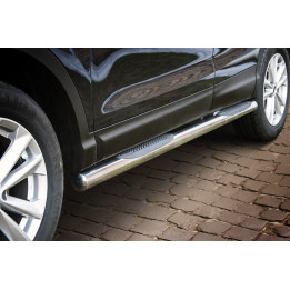 Praguri Laterale, Steeler 4x4 Side Bars cu Treaptă de Plastic, Culoare Argintiu, Nissan Qashqai 2013 - 2017 - EDK.ro