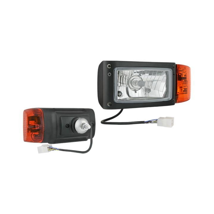 Multifunction Lamp, Wesem FF 12V H4 IP55 with Rear Mount and 0.25 m AMP Cable (Left) - EDK.ro