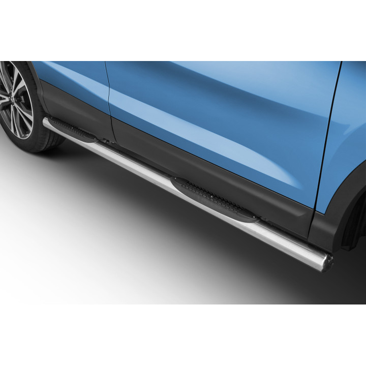 Side Steps, Steeler 4x4 Side Bars with Plastic Steps, Color Silver, Nissan Qashqai 2017 - 2021 - EDK.ro