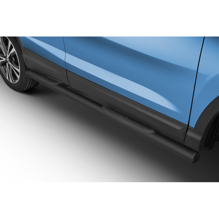 Side Steps, Steeler 4x4 Side Bars with Plastic Steps, Color Silver, Nissan Qashqai 2017 - 2021 - EDK.ro