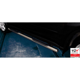 Praguri Laterale, Steeler 4x4 Side Bars cu Treaptă de Plastic, Culoare Argintiu, Nissan X-Trail 2010 - 2014 - EDK.ro