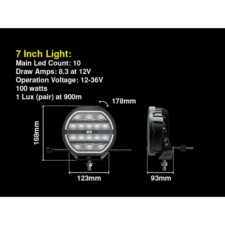 LED Headlights, EFS Vividmax Ultra 7 Inch 100W - EDK.ro