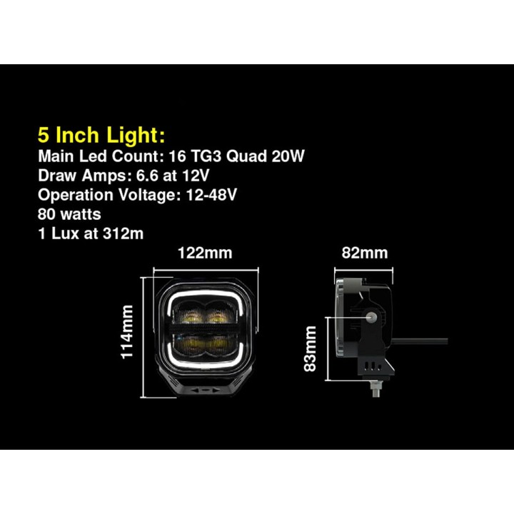 LED Headlights, EFS Vividmax Ultra 5 Inch 80W - EDK.ro
