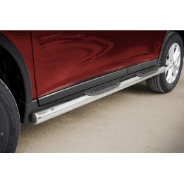 Praguri Laterale, Steeler 4x4 Side Bars cu Treaptă de Plastic, Culoare Argintiu, Nissan X-Trail 2014 - 2021 - EDK.ro