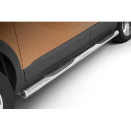 Side Steps, Steeler 4x4 Side Bars with Plastic Steps, Color Silver, Opel Crossland X 2017 - 2020 - EDK.ro