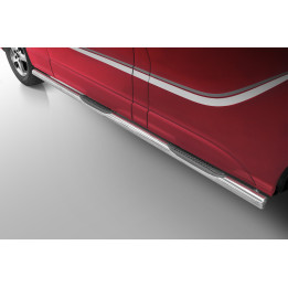 Praguri Laterale, Steeler 4x4 Side Bars cu Treaptă de Plastic, Culoare Argintiu, Opel Vivaro 2014 - 2019 - EDK.ro