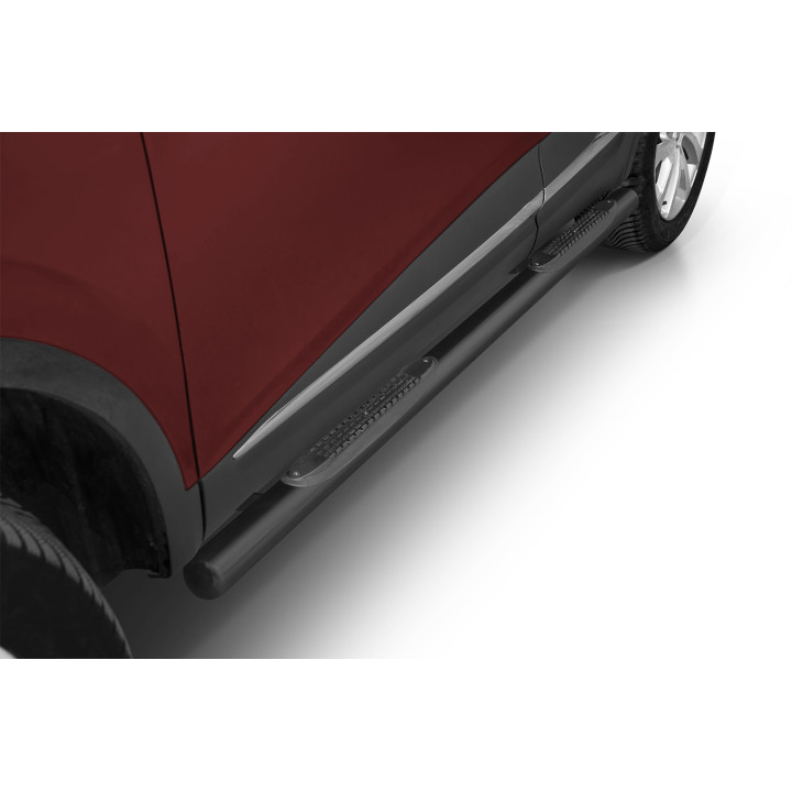 Side Steps, Steeler 4x4 Side Bars with Plastic Steps, Color Silver, Renault Kadjar 2016 - 2022 - EDK.ro