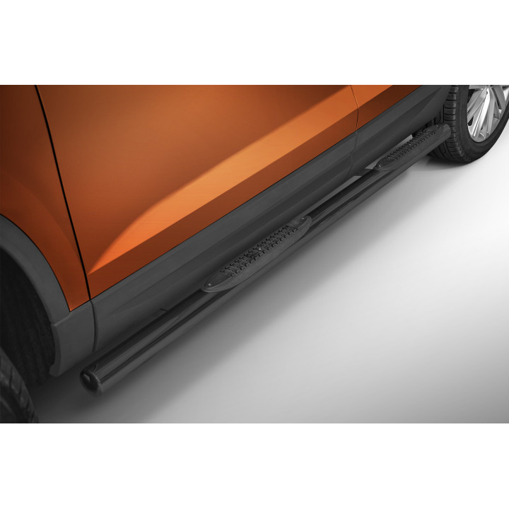 Praguri Laterale, Steeler 4x4 Side Bars cu Treaptă de Plastic, Culoare Argintiu, Seat Ateca 2016 - 2020 - EDK.ro