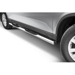 Side Steps, Steeler 4x4 Side Bars with Plastic Steps, Color Silver, SsangYong Musso 2018 - Present - EDK.ro