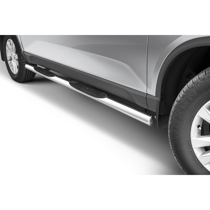 Praguri Laterale, Steeler 4x4 Side Bars cu Treaptă de Plastic, Culoare Argintiu, SsangYong Musso 2018 - Prezent - EDK.ro