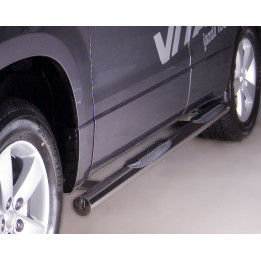 Side Steps, Steeler 4x4 Side Bars with Plastic Steps, Color Silver, Suzuki Grand Vitara 2006 - 2014 - EDK.ro