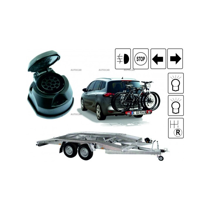 Kit Electric Pentru Cârligul de Remorcare, Auto-Hak 13/8, 13 Pini - EDK.ro