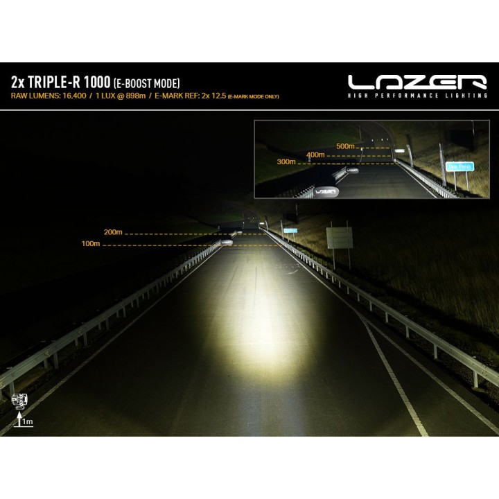 Kit de Integrare Proiectoare LED Omologate Pentru Grilă, Lazer Lamps cu 2x Triple-R 1000 i-LBA și 1x Grille Mount Brackets, Chev