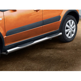Side Steps, Steeler 4x4 Side Bars with Plastic Steps, Color Silver, Suzuki SX4 2006 - 2013 - EDK.ro