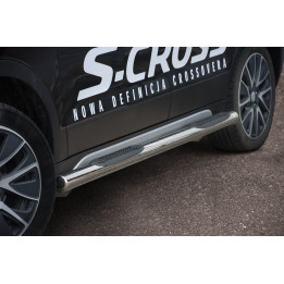 Side Steps, Steeler 4x4 Side Bars with Plastic Steps, Color Silver, Suzuki SX4 2013 - 2016 - EDK.ro