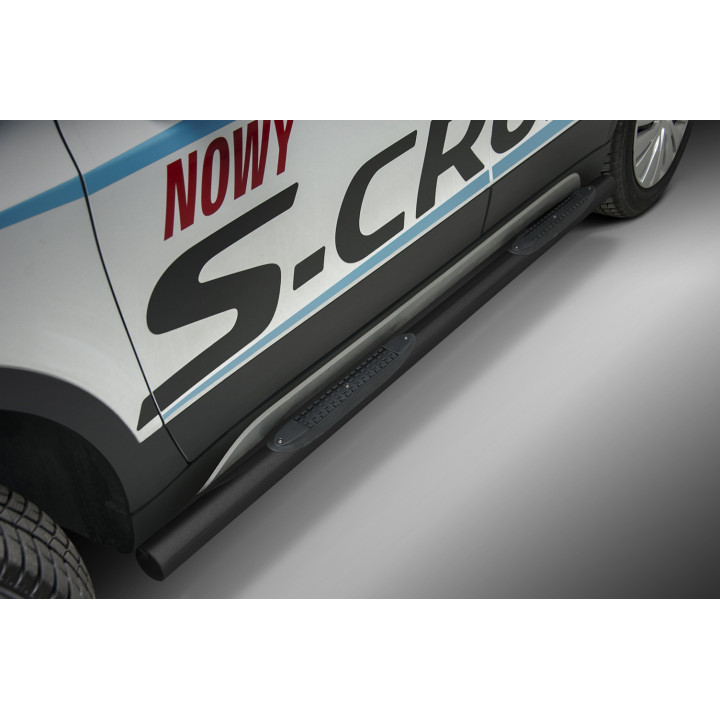 Side Steps, Steeler 4x4 Side Bars with Plastic Steps, Color Silver, Suzuki S-Cross 2016 - 2021 - EDK.ro