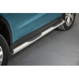 Praguri Laterale, Steeler 4x4 Side Bars cu Treaptă de Plastic, Culoare Argintiu, Suzuki Vitara 2015 - Prezent - EDK.ro