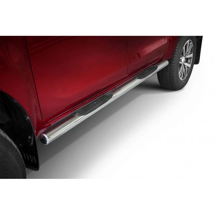 Side Steps, Steeler 4x4 Side Bars with Plastic Steps, Color Silver, Toyota Hilux 2015 - Present - EDK.ro