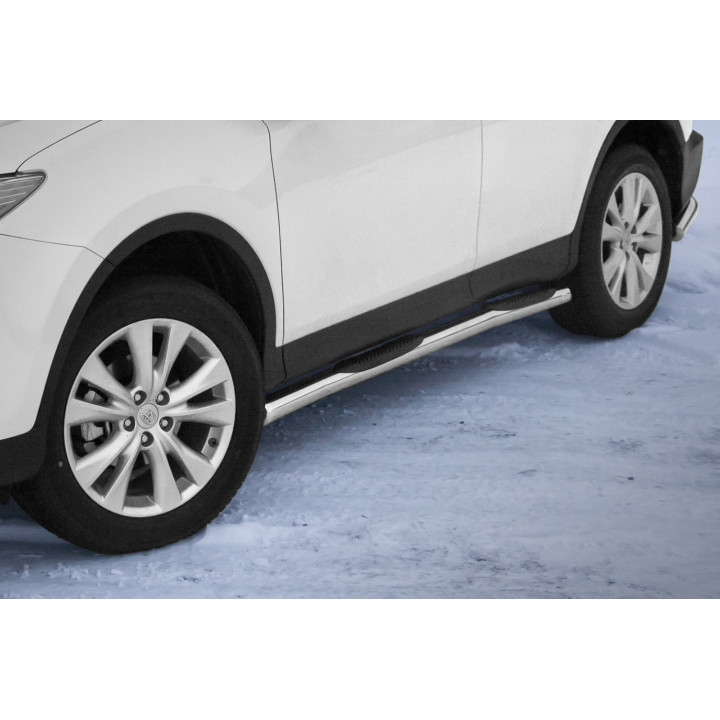 Praguri Laterale, Steeler 4x4 Side Bars cu Treaptă de Plastic, Culoare Argintiu, Toyota RAV4 2013 - 2016 - EDK.ro
