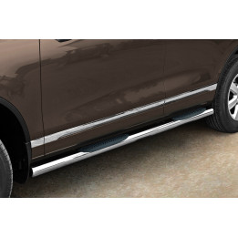 Praguri Laterale, Steeler 4x4 Side Bars cu Treaptă de Plastic, Culoare Argintiu, Volkswagen Touareg 2011 - 2015 - EDK.ro