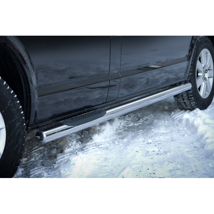 Praguri Laterale, Steeler 4x4 Side Bars cu Treaptă de Plastic, Culoare Argintiu, Volkswagen Transporter T6 2015 - Prezent - EDK.