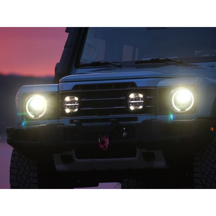 Kit de Integrare Proiectoare LED Omologate Pentru Grilă, Lazer Lamps cu 2x Sentinel 7" Elite Yellow (with Position Light), 1x Gr