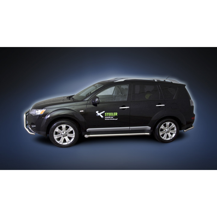 Praguri Laterale, Steeler 4x4 Side Bars, Culoare Argintiu, Mitsubishi Outlander 2007 - 2009 - EDK.ro