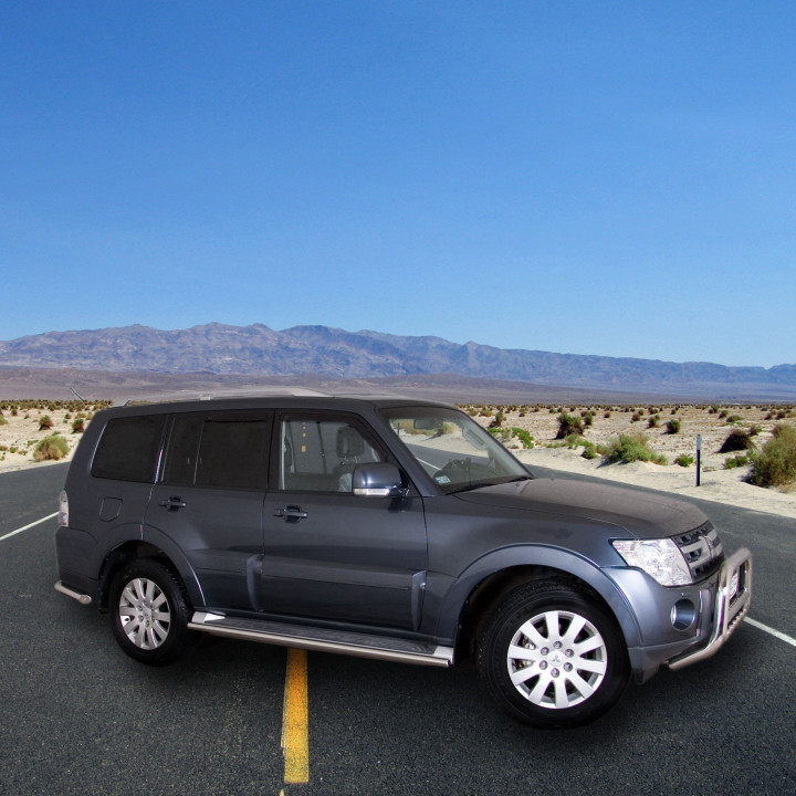 Side Steps, Steeler 4x4 Side Bars, Color Silver, Mitsubishi Pajero 2007 - 2015 - EDK.ro