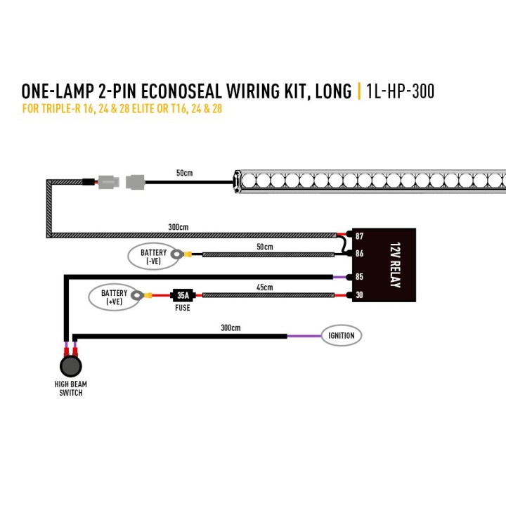 Kit Electric Pentru Proiectoare LED, Lazer Lamps One-Lamp Long, 2-Pin, Econoseal, 12V - EDK.ro