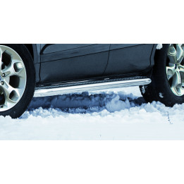 Side Steps, Steeler 4x4 Side Bars with Checker Plate Steps, Color Silver, Ford Kuga 2012 - 2017 - EDK.ro
