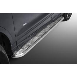 Praguri Laterale, Steeler 4x4 Side Bars cu Treaptă Checker Plate, Culoare Argintiu, Ford Kuga 2017 - 2019 - EDK.ro