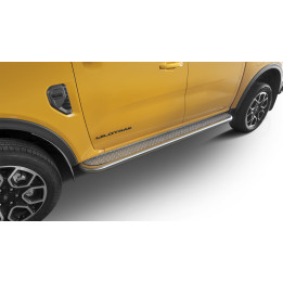 Side Steps, Steeler 4x4 Side Bars with Checker Plate Steps, Color Silver, Ford Ranger 2023 - Present - EDK.ro