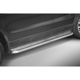 Side Steps, Steeler 4x4 Side Bars with Checker Plate Steps, Color Silver, Honda CR-V 2006 - 2009 - EDK.ro