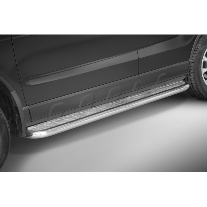 Praguri Laterale, Steeler 4x4 Side Bars cu Treaptă Checker Plate, Culoare Argintiu, Honda CR-V 2006 - 2009 - EDK.ro