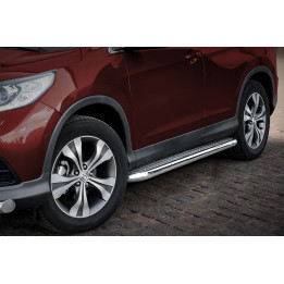 Side Steps, Steeler 4x4 Side Bars with Checker Plate Steps, Color Silver, Honda CR-V 2012 - 2016 - EDK.ro