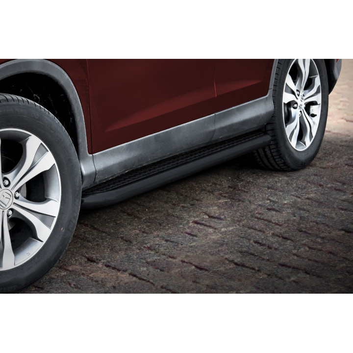 Side Steps, Steeler 4x4 Side Bars with Checker Plate Steps, Color Silver, Honda CR-V 2012 - 2016 - EDK.ro