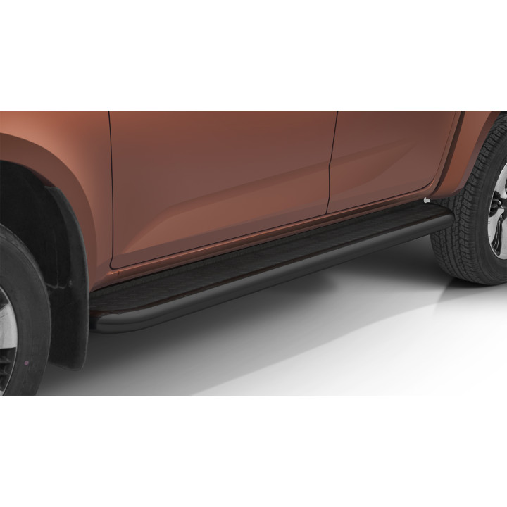 Praguri Laterale, Steeler 4x4 Side Bars cu Treaptă Checker Plate, Culoare Argintiu, Isuzu D-Max 2020 - Prezent - EDK.ro