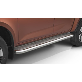 Praguri Laterale, Steeler 4x4 Side Bars cu Treaptă Checker Plate, Culoare Argintiu, Isuzu D-Max 2020 - Prezent - EDK.ro