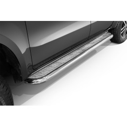 Side Steps, Steeler 4x4 Side Bars with Checker Plate Steps, Color Silver, Mercedes-Benz X-Class 2017 - Present - EDK.ro